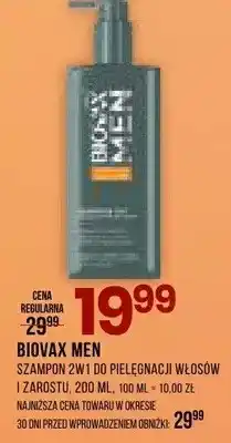 Drogerie Natura Szampon 2w1 do pielęgnacji włosów i zarostu Biovax Men oferta