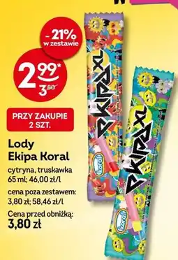 Żabka Lody Ekipa truskawkowe Koral oferta