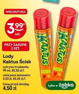 Żabka Lody Kaktus Ścisk cytryna-truskawka Koral oferta