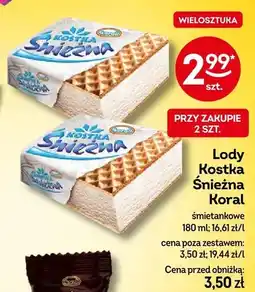 Żabka Lody Kostka Śnieżna śmietankowe Koral oferta