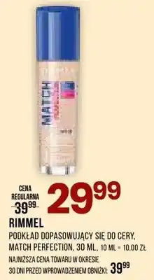 Drogerie Natura Podkład dopasowujący się do cery Rimmel Match Perfection oferta