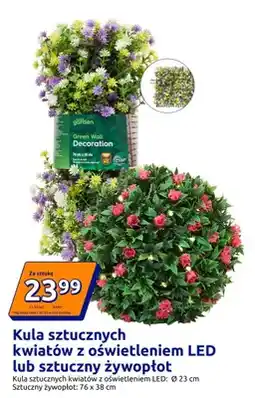 Action Kula sztucznych kwiatów z oświetleniem LED Ø23cm oferta