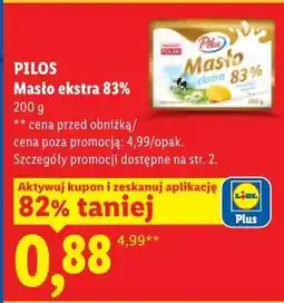 Lidl Pilos Masło ekstra 83% oferta