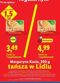 Lidl Margaryna Kasia, 250 g tańsza w Lidlu oferta