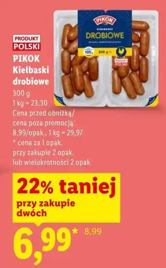 Lidl PIKOK Kiełbaski drobiowe oferta