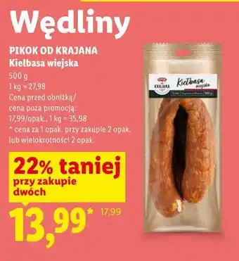 Lidl PIKOK OD KRAJANA Kiełbasa wiejska oferta