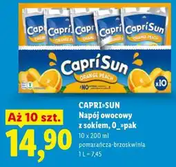 Lidl CAPRI-SUN Napój owocowy z sokiem, 10-pak 10 x 200 ml pomarańcza-brzoskwinia oferta