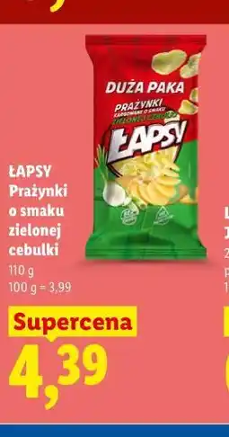 Lidl ŁAPSY Prażynki o smaku zielonej cebulki oferta