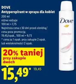 Lidl DOVE Antyperspirant w sprayu dla kobiet oferta