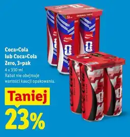 Lidl Coca-Cola lub Coca-Cola Zero, 4-pak oferta