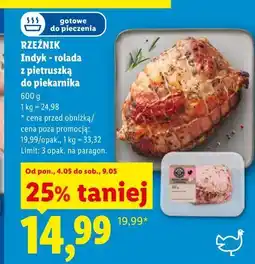 Lidl Rzeźnik Indyk - rolada z pietruszką do piekarnika oferta