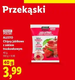 Lidl Alesto Chipsy jabłkowe z sokiem truskawkowym oferta