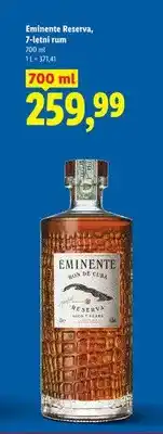 Lidl Rum Eminente Reserva 7-letni oferta