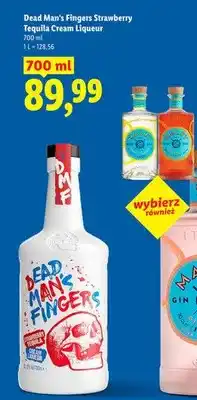 Lidl Likier Dead Man's Fingers Strawberry Tequila Cream Liqueur oferta