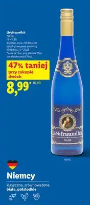 Lidl Wino Liebfraumilch białe półsłodkie oferta