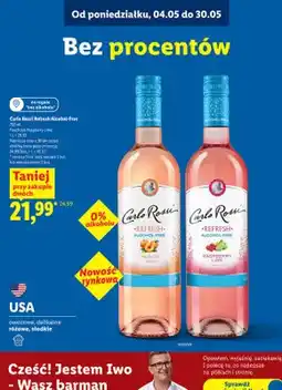 Lidl Wino bezalkoholowe Carlo Rossi Refresh Alcohol-Free Raspberry Lime oferta