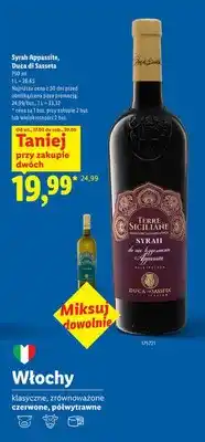 Lidl Wino Syrah Appassite Duca di Sasseta czerwone półwytrawne oferta
