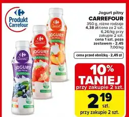 Carrefour Jogurt pitny brzoskwiniowy Carrefour Classic oferta
