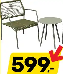 Bricomarche Zestaw ogrodowy Tulum stolik i 2 fotele oliwkowy oferta