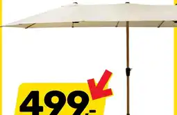 Bricomarche Parasol potrójny 2,64x4,46m otwierany na korbkę noga malowana imitacja drewna oferta