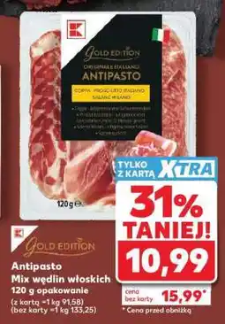 Kaufland Antipasto Mix wędlin włoskich 120 g opakowanie oferta