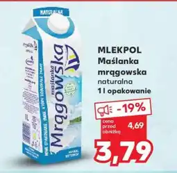 Kaufland MLEKPOL Maślanka mrągowska naturalna 1l opakowanie oferta