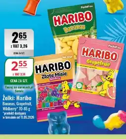 Eurocash Żelki: Haribo Bananas, Grapefruit, Wildberry oferta