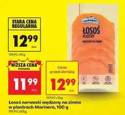 Biedronka Łosoś norweski wędzony na zimno w plastrach Marinero oferta