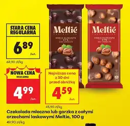 Biedronka Czekolada gorzka z całymi orzechami laskowymi Meltié oferta