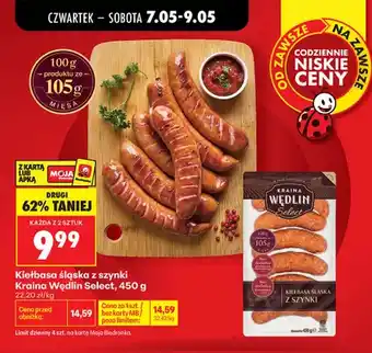 Biedronka Kiełbasa śląska z szynki Kraina Wędlin Select oferta