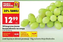 Biedronka Winogrono jasne bezpestkowe na wagę oferta