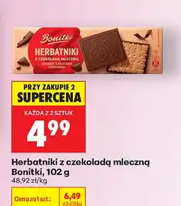 Biedronka Herbatniki z czekoladą mleczną Bonitki oferta