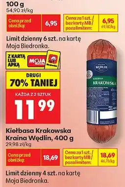 Biedronka Kiełbasa Krakowska Kraina Wędlin oferta