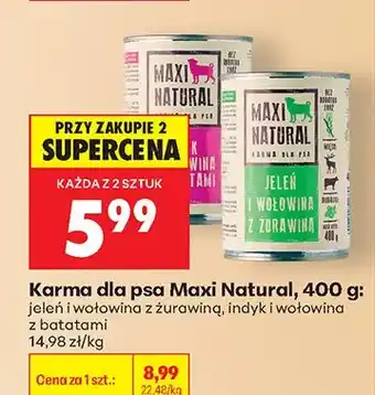 Biedronka Karma dla psa Maxi Natural jeleń i wołowina z żurawiną oferta