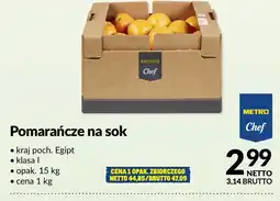 Makro Pomarańcze na sok Metro Chef kraj poch. Egipt klasa I oferta