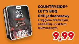 Kaufland Grill jednorazowy Countryside Let's BBQ z węglem drzewnym podpałką i rusztem aluminiowym oferta