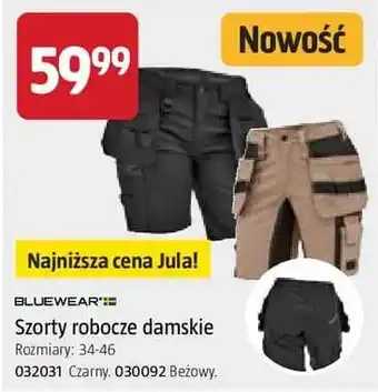 Szorty robocze damskie Bluewear czarne rozmiary 34-46