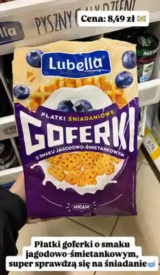 Dino Płatki śniadaniowe Goferki Lubella o smaku jagodowo-śmietankowym oferta