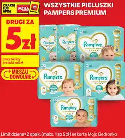 Biedronka WSZYSTKIE PIELUSZKI PAMPERS PREMIUM oferta