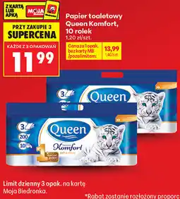 Biedronka Papier toaletowy Queen Komfort, 10 rolek oferta