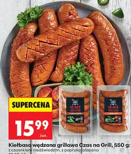 Biedronka Kiełbasa wędzona grillowa Czas na Grill, 550 g: z czosnkiem niedźwiedzim, z papryką jalapeno oferta