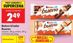 Biedronka Baton Kinder Bueno: classic, 43 g white, 39 g oferta