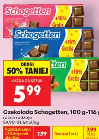 Biedronka Czekolada Schogetten, 100 g-116 g oferta