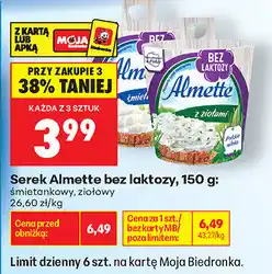 Biedronka Serek Almette bez laktozy oferta