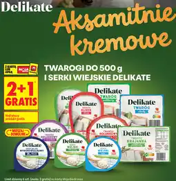 Biedronka Twarogi do 500 g i serki wiejskie Delikate oferta