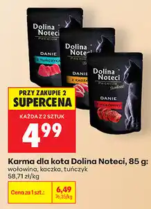 Biedronka Karma dla kota Dolina Noteci, 85 g: wołowina, kaczka, tuńczyk oferta