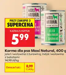 Biedronka Karma dla psa Maxi Natural, 400 g: jeleń i wołowina z żurawiną, indyk i wołowina z batatami oferta