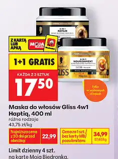 Biedronka Maska do włosów Gliss 4w1 oferta
