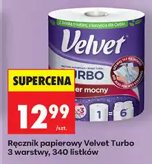 Biedronka Ręcznik papierowy Velvet Turbo 3 warstwy oferta