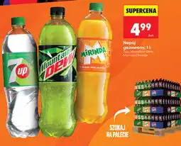Biedronka Napój gazowany, 1 l: 7up, Mountain Dew, Mirinda Orange oferta